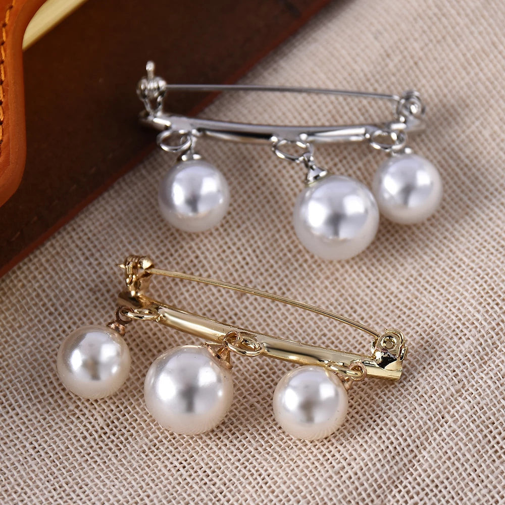 Broche Vintage de Perlas en Oro y Plata