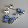Aretes de Mariposas Azules Vintage
